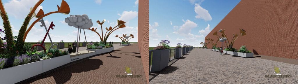 visuals voor de innovatieve, ecologische planteneilanden van ClimateMatters